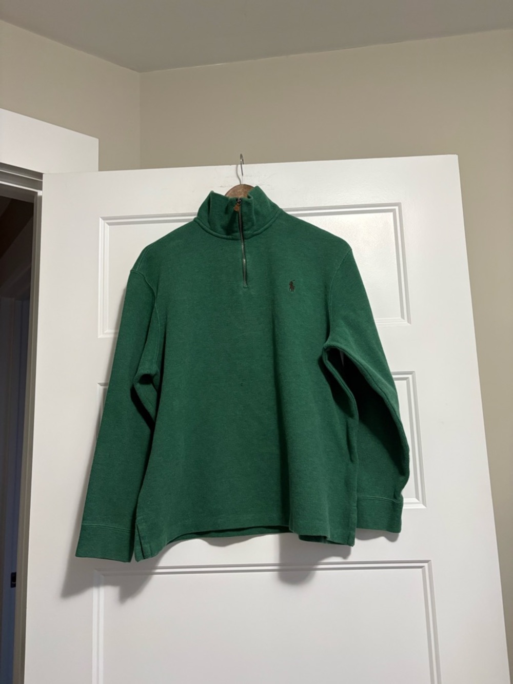 Ralph Lauren Green Polo Crewneck Sweatshirt with Navy Label